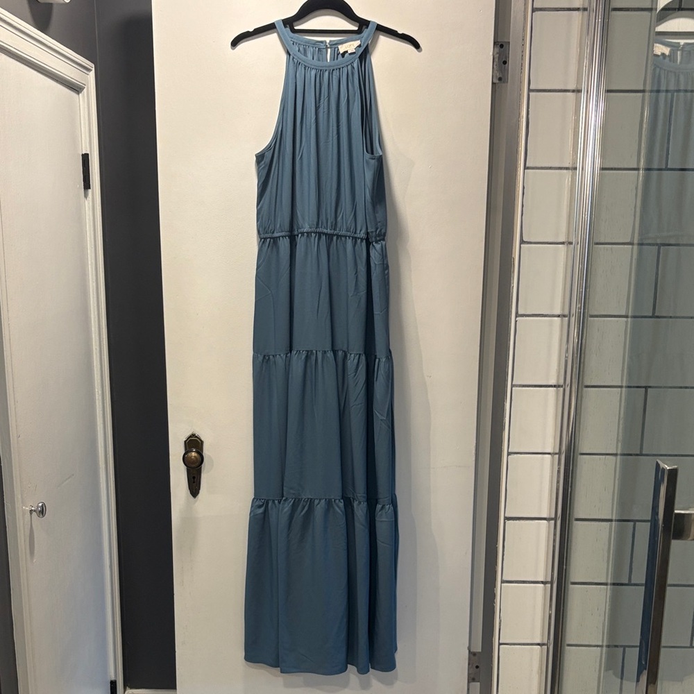 LOFT Teal Sleeveless Maxi Dress